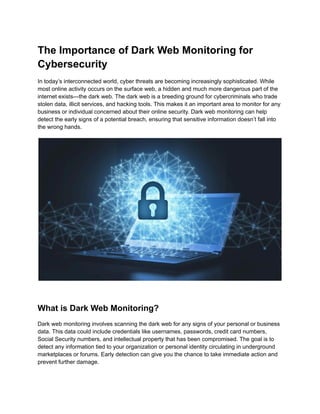 monitoring dark web